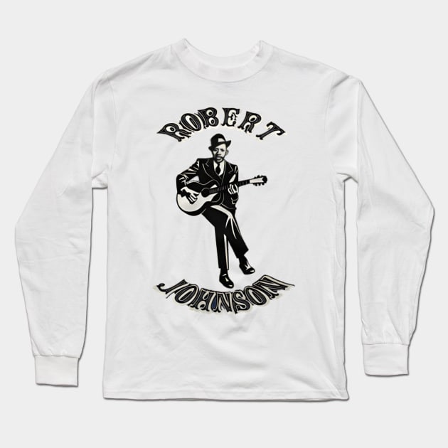 Robert Johnson Long Sleeve T-Shirt by Background wallpapers 